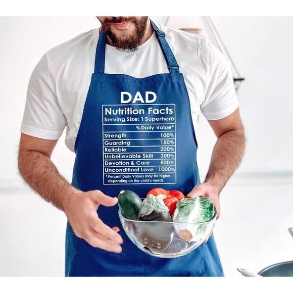 Dad Nutrition Facts Father's Day Christmas Birthday Gift Grilling Cooking Apron - Picture 7 of 7